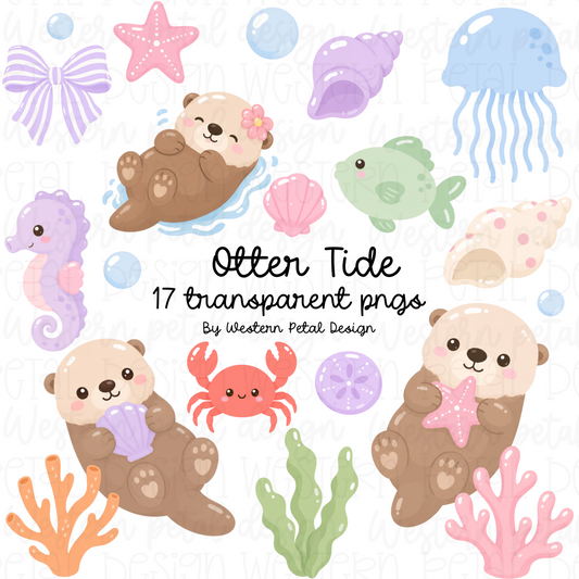 Otter Tide Clipart Bundle