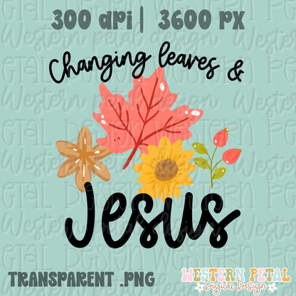 Changing leaves & Jesus PNG