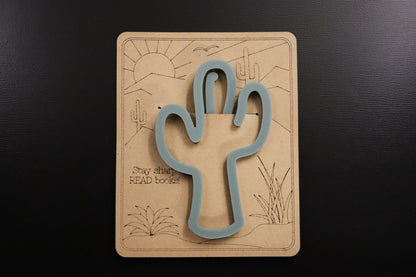 Cactus acrylic bookmark, paper clip, bag clip