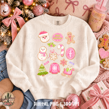Pink Christmas Cookie PNG