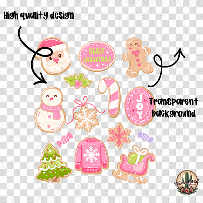 Pink Christmas Cookie PNG
