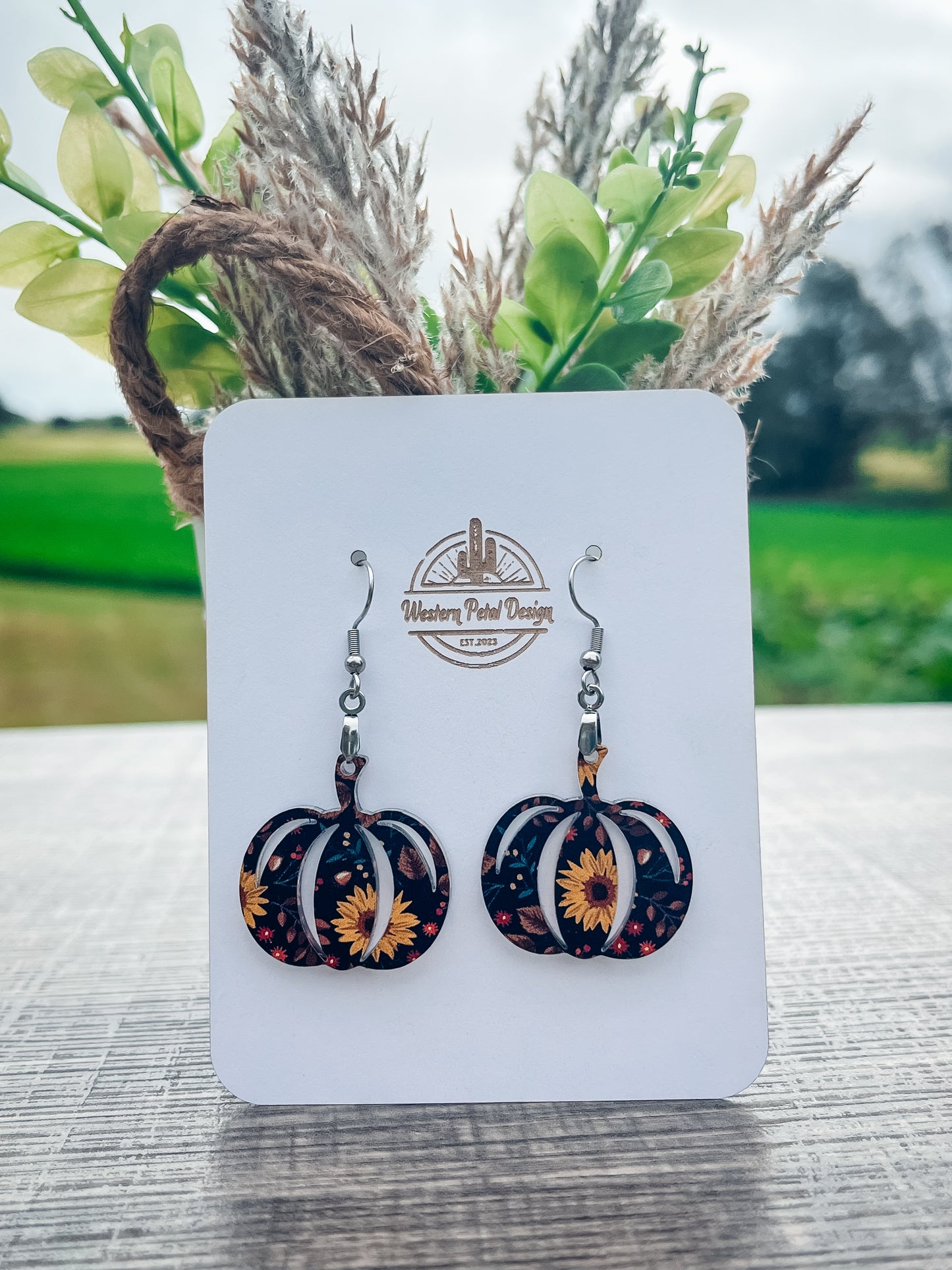 Fall pumpkin earring collection