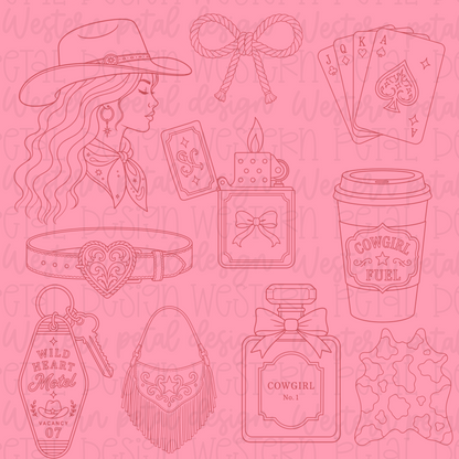 Cowgirl Procreate Stamp Set