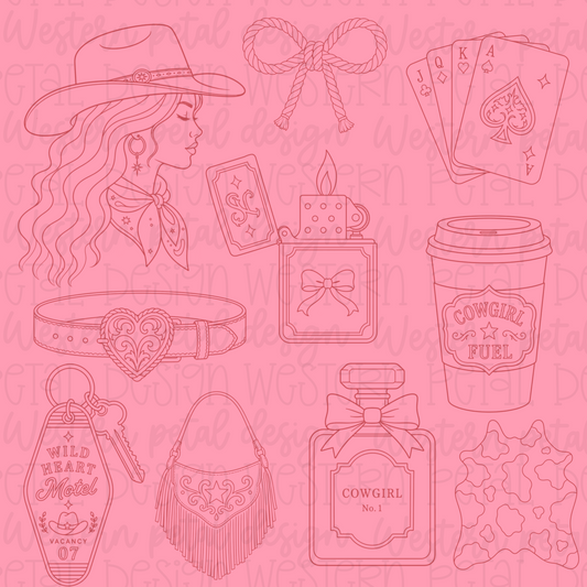 Cowgirl Procreate Stamp Set