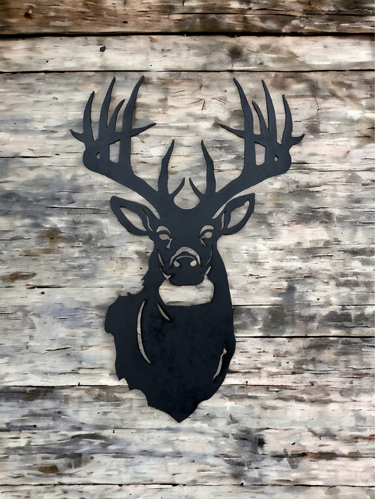 Black whitetail buck wall sign