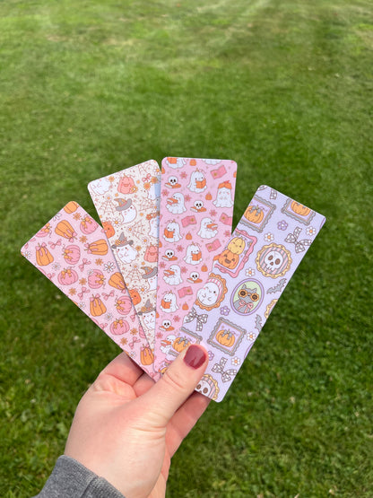 Pastel Halloween Bookmarks – Cute Ghosts & Pumpkins | Laminated 2x6” Kawaii Fall Reading Accessories