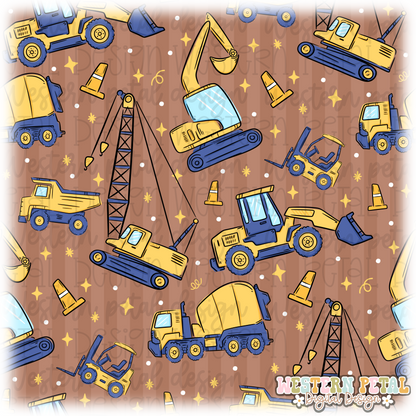 Construction Seamless Pattern PNG