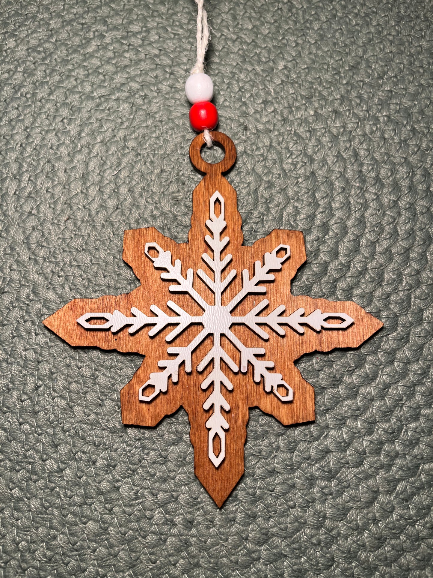 Snowflake wooden Christmas ornament seasonal