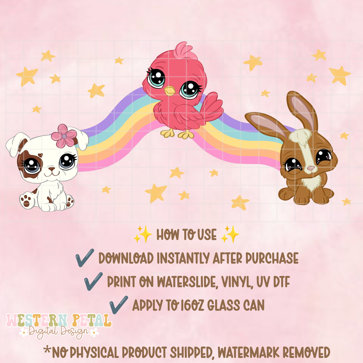 LPS Rainbow Glass Can Wrap PNG