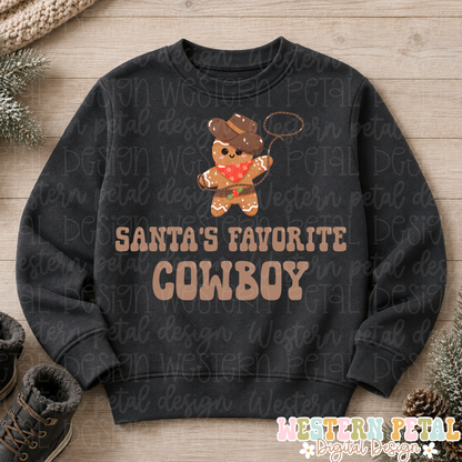 Santa’s Favorite Cowboy Gingerbread PNG