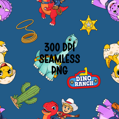 Dino Ranch Seamless File 12x12 inch