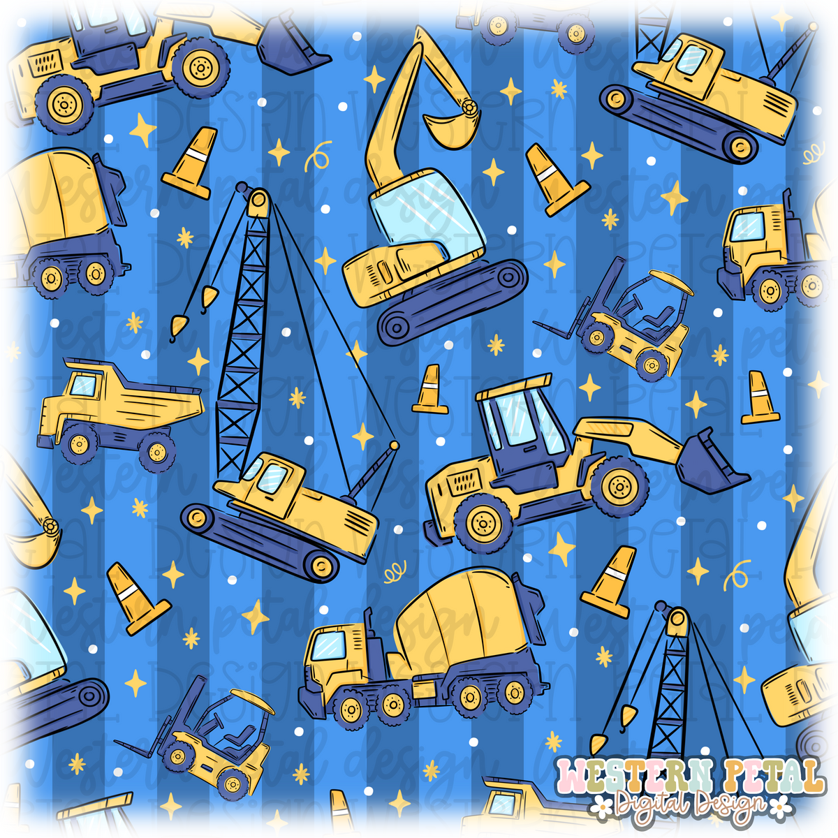 Construction Seamless Pattern PNG