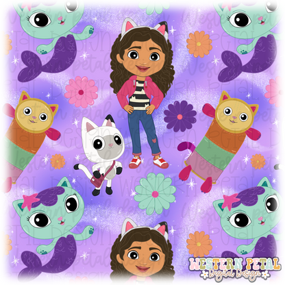 Gabbycat Seamless Pattern PNG