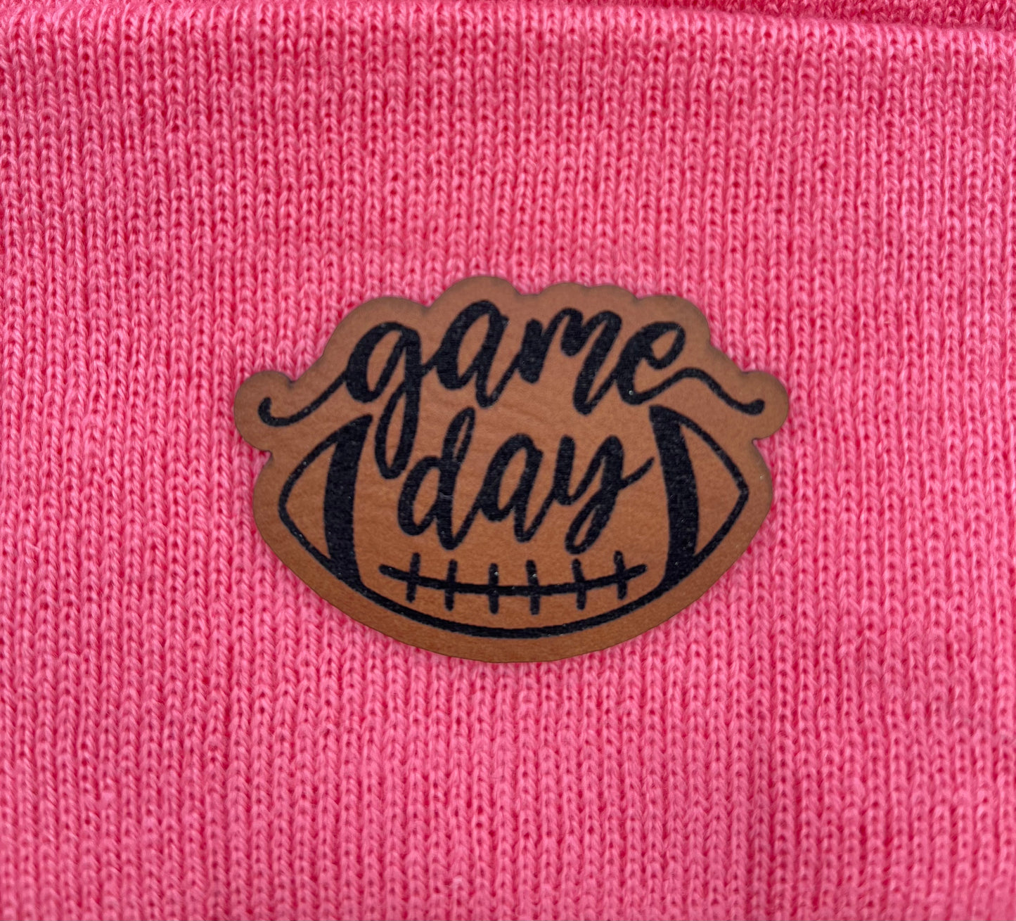 Game day leather patch hat