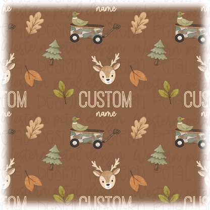 Custom Woodland Name Seamless Pattern