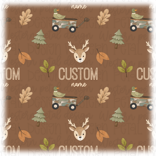 Custom Woodland Name Seamless Pattern