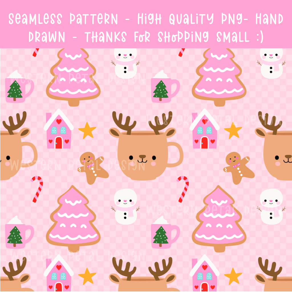 Pink Holiday Seamless File / Digital Paper