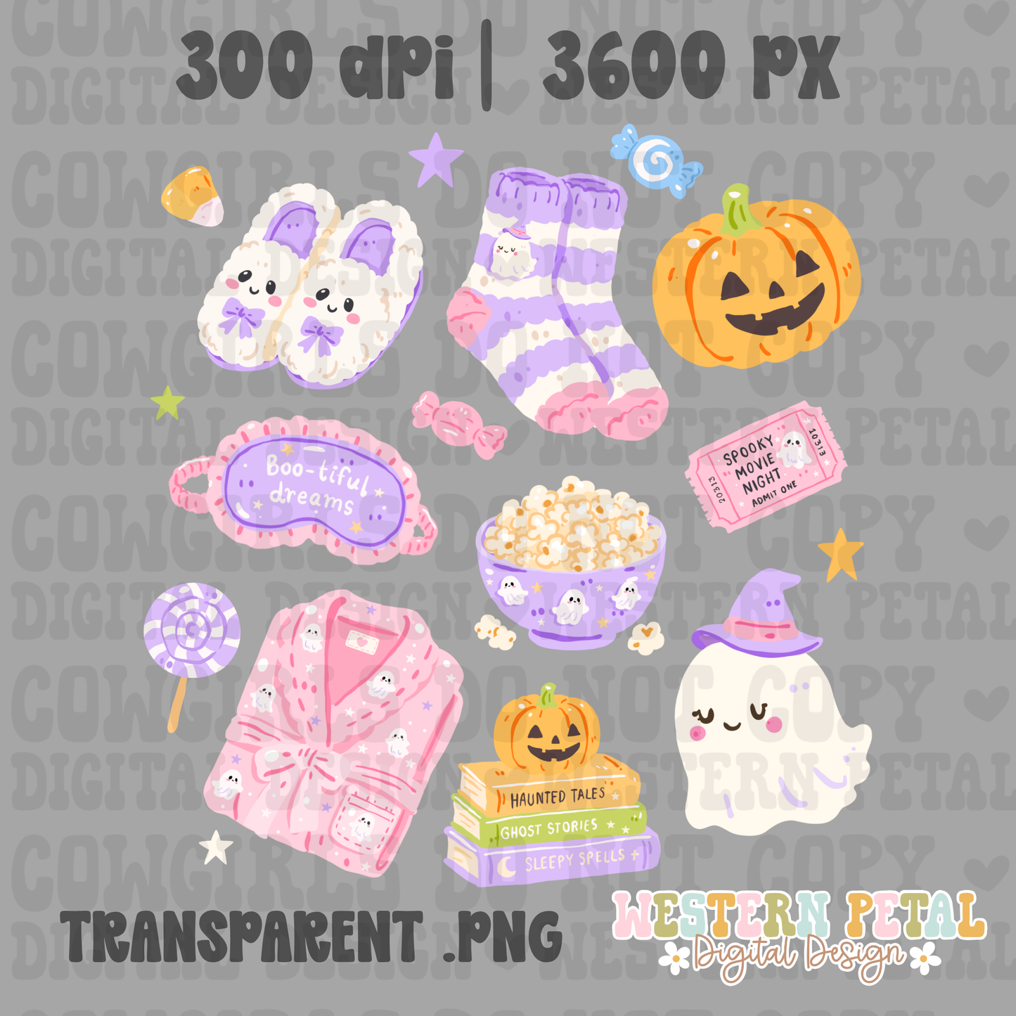 Girly spooky sleepover PNG