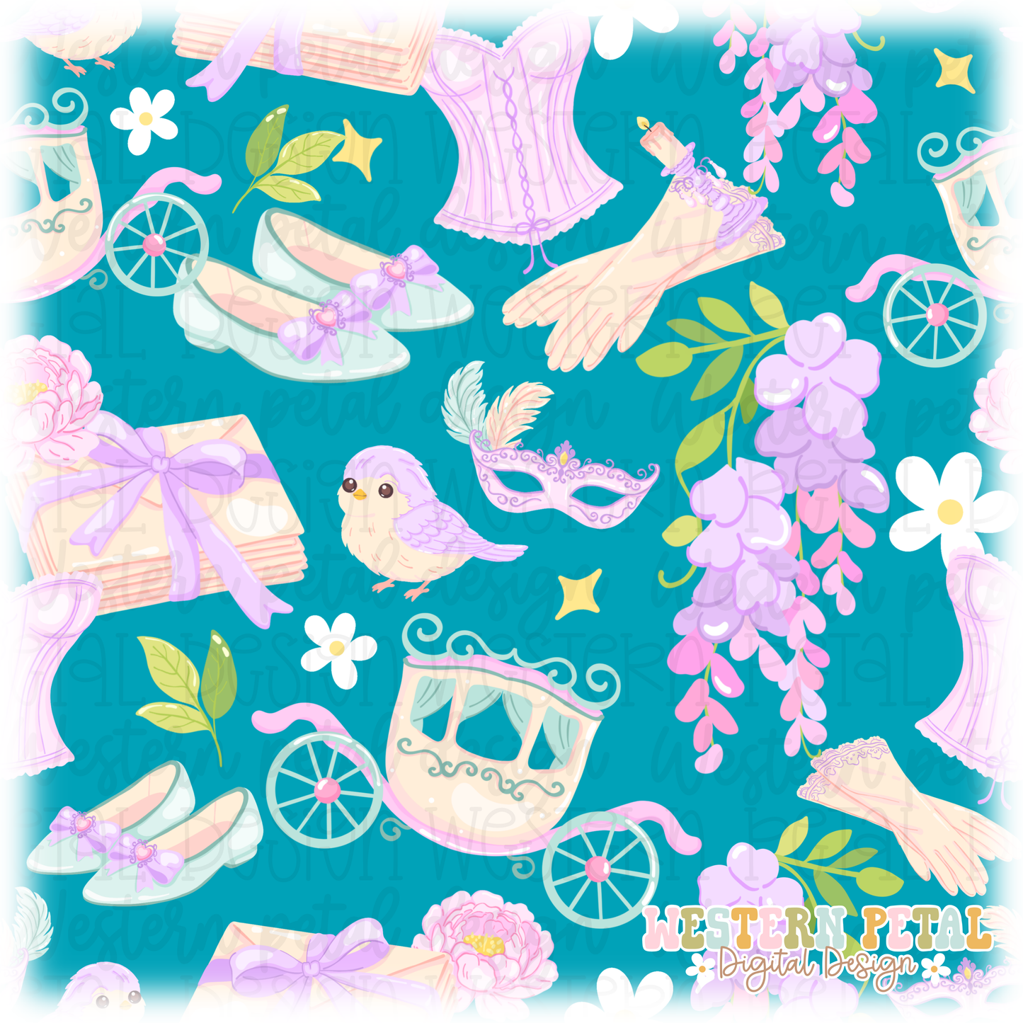 Purple Regency Seamless Pattern PNG