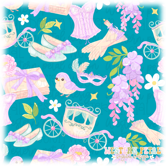 Purple Regency Seamless Pattern PNG