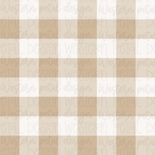 Tan Gingham Seamless Pattern
