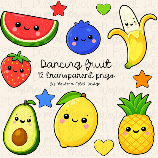 Dancing Fruit Clipart Bundle
