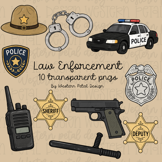 Law Enforcement Clipart Bundle | 10 PNGs