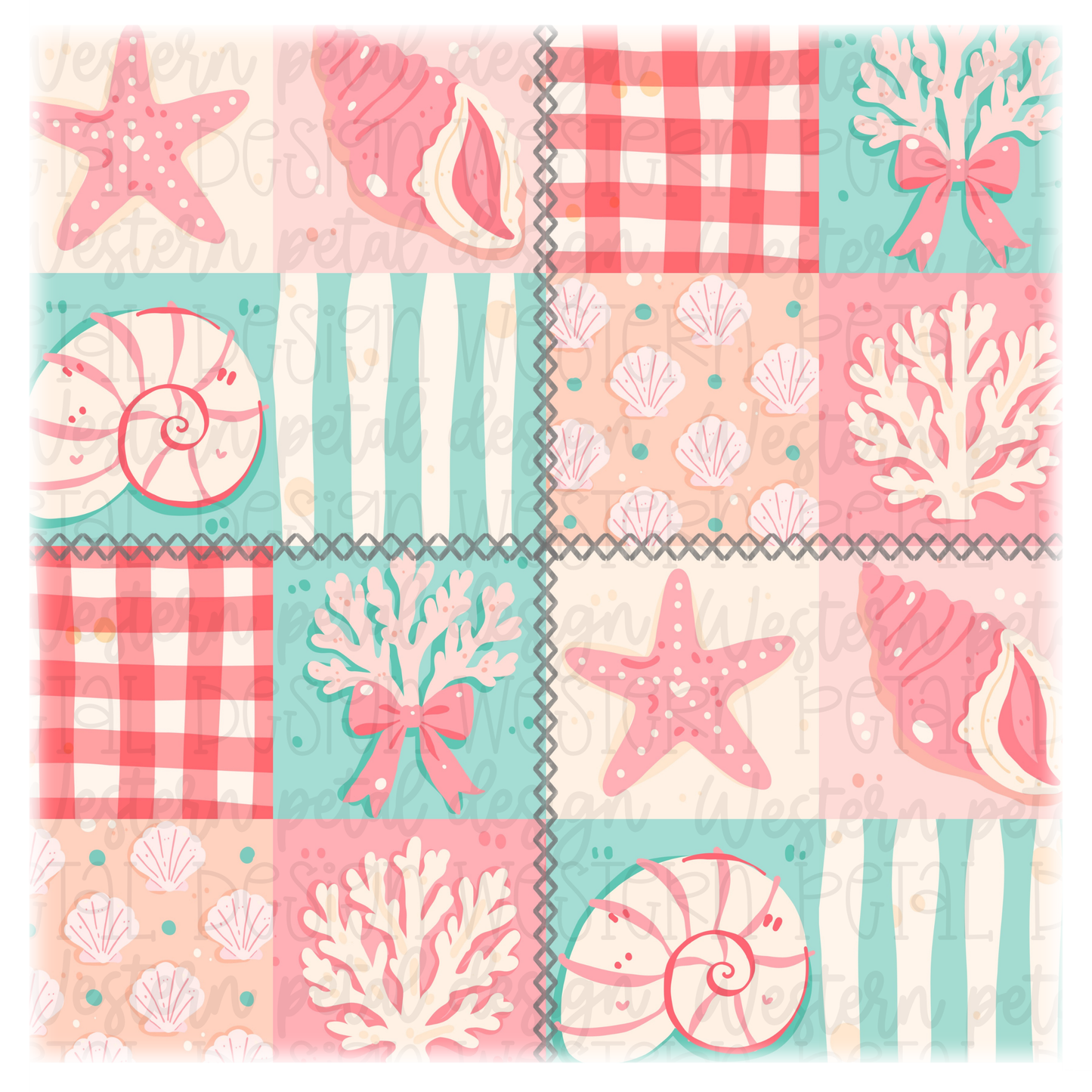 Beach Patchwork Seamless Pattern