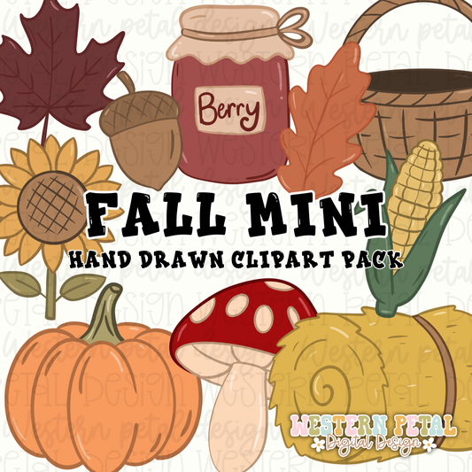 Fall Mini Hand Drawn Clipart bundle