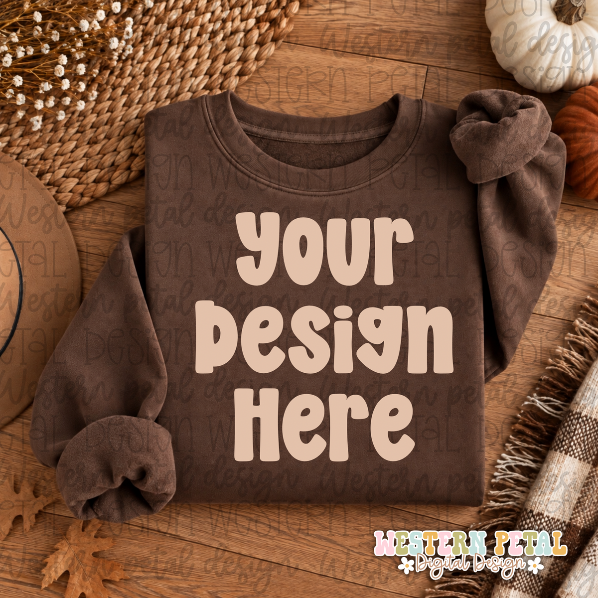 Dark Brown Crewneck Mockup
