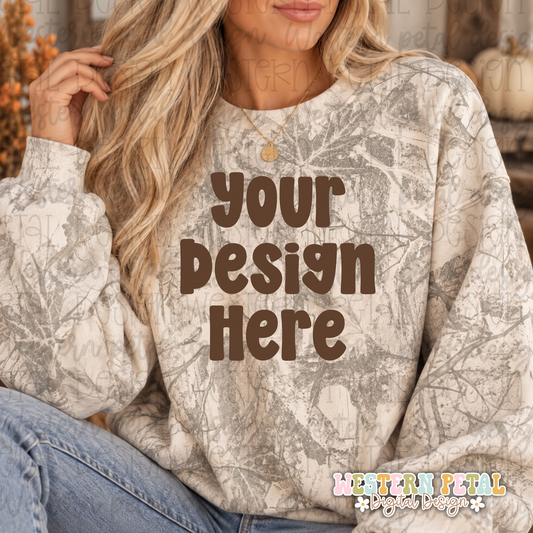 Light Camo Crewneck Mockup