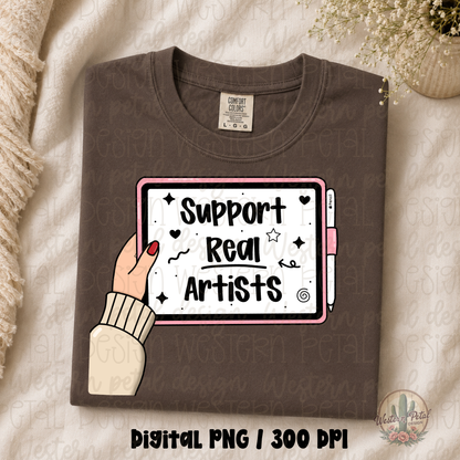 Support Real Artists Digital PNG Design