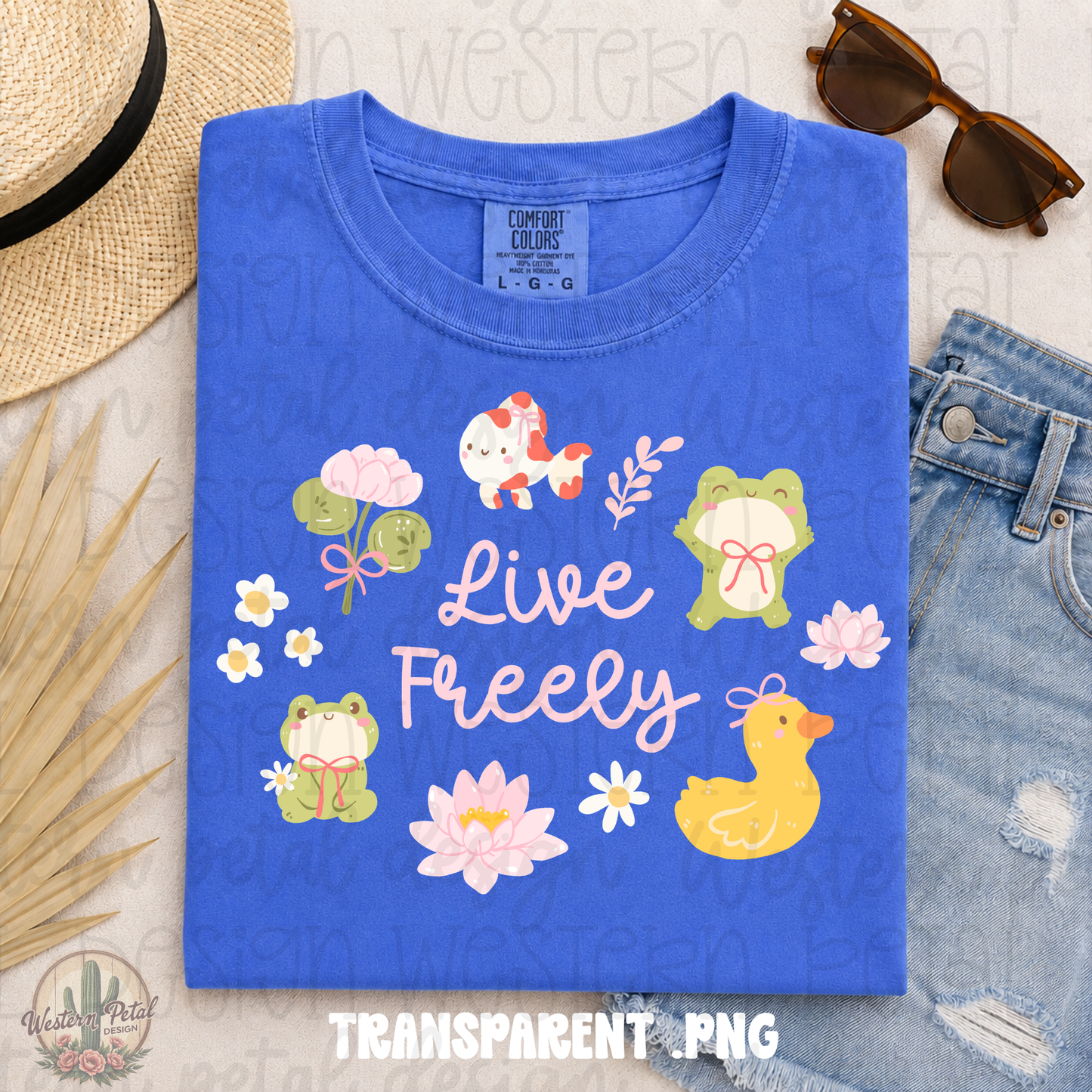 Live Freely Frogs PNG Design