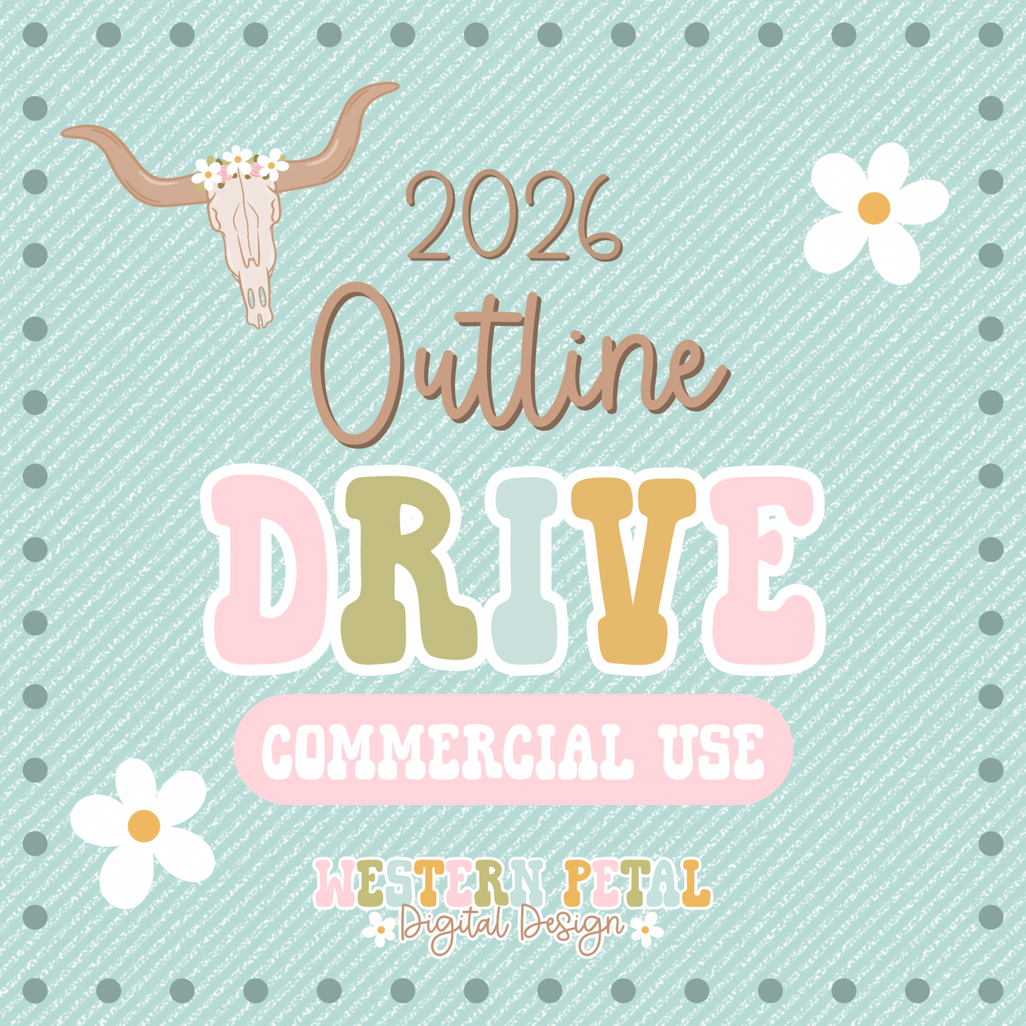 2026 Hand Drawn Outline Drive | Bold Outline PNG Bundle | Procreate Color Fill | Commercial Use