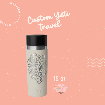 Custom Yeti Laser Engraved Travel Bottle