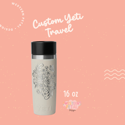 Custom Yeti Laser Engraved Travel Bottle