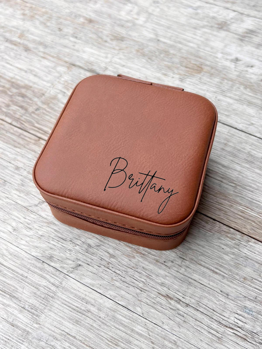 Travel Jewelry box with name engraved