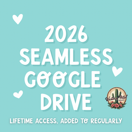 2026 Seamless Pattern Google Drive 12x12 PNG | Western & Boho Digital Paper Collection |  Seamless Files