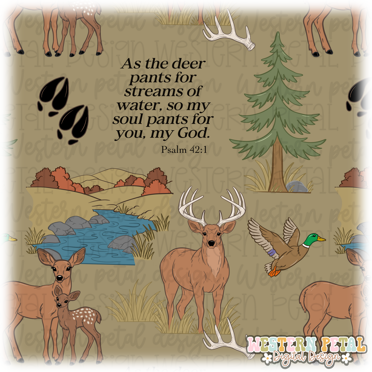 Psalm 42:1 Deer Designs