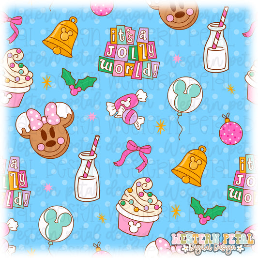It’s a Jolly World Seamless Pattern PNG
