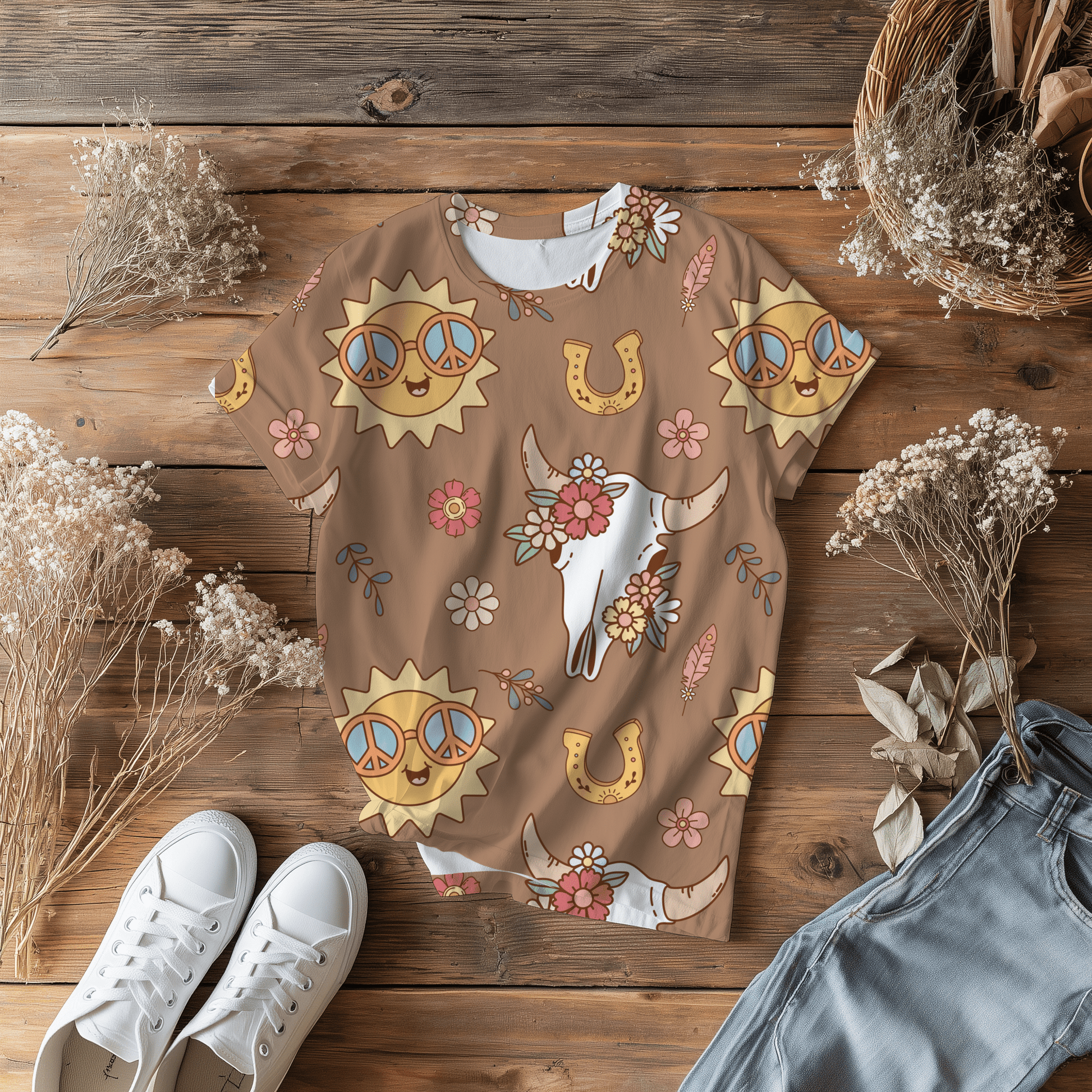 Boho Western Seamless File - Western Petal Design