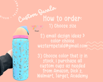 Custom Engraved Owala FreeSip Tumbler – 24 / 32 / 40 oz - Western Petal Design