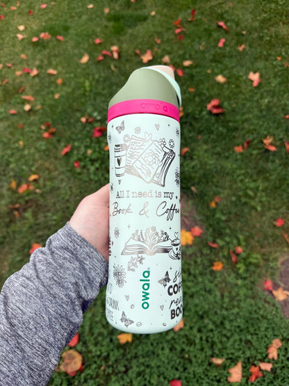 Custom Engraved Owala FreeSip Tumbler – 24 / 32 / 40 oz - Western Petal Design