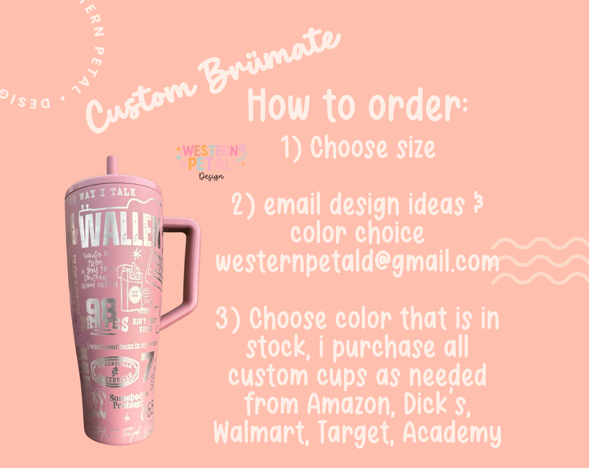 Custom Laser - Engraved BrüMate Era Tumbler (30 oz & 40 oz) - Western Petal Design