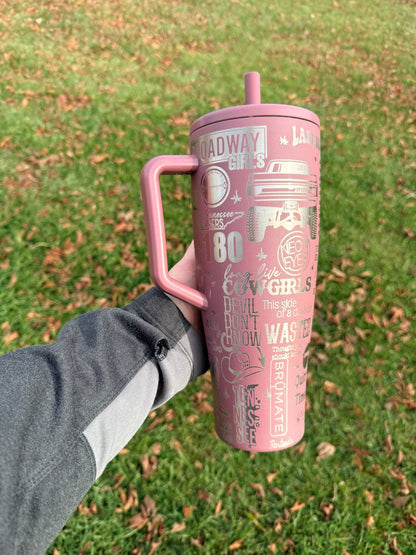 Custom Laser - Engraved BrüMate Era Tumbler (30 oz & 40 oz) - Western Petal Design