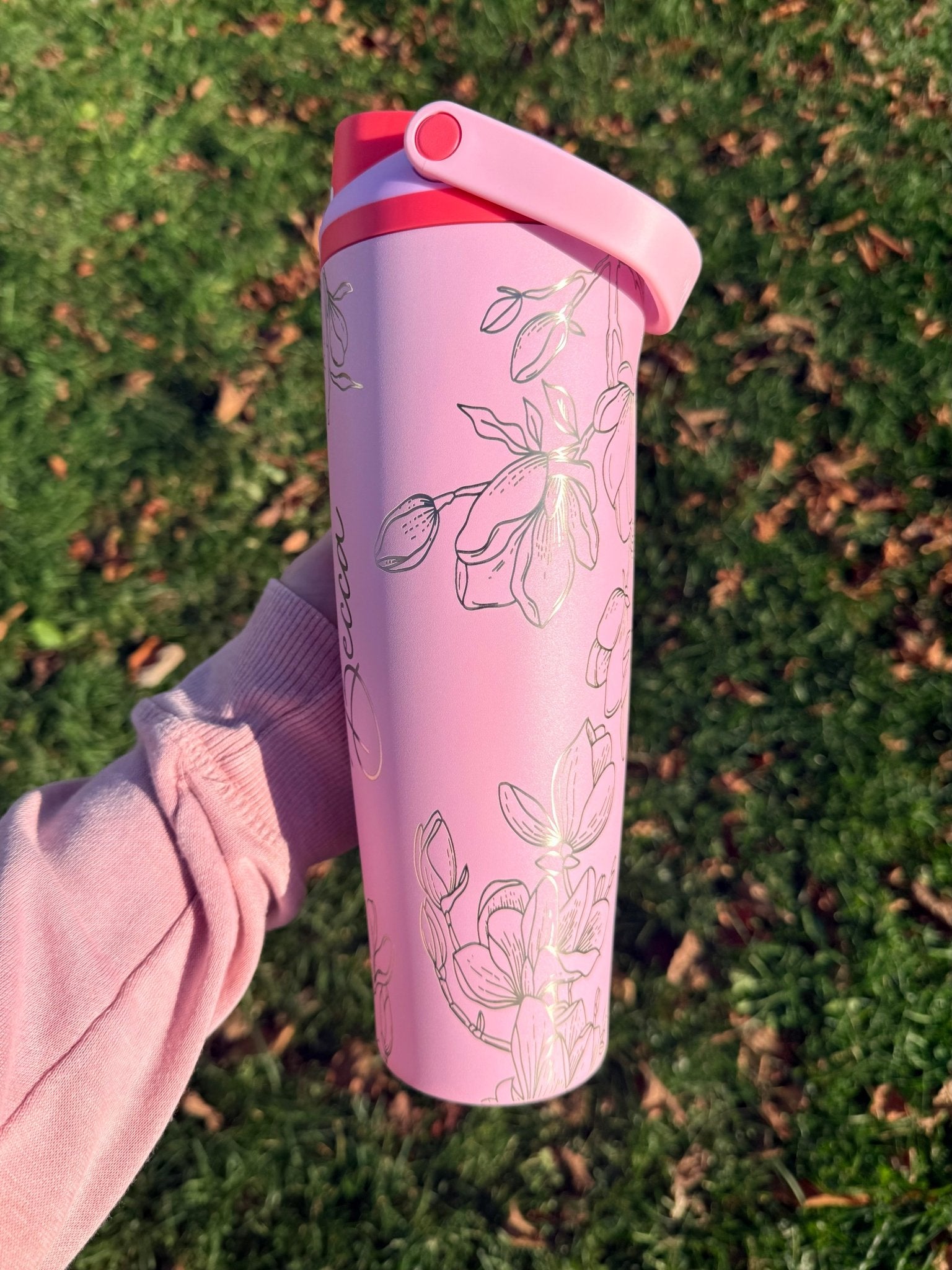 Customized Owala Freesip | Strawberry Shortcake Color | Name Added | 30 or 40 oz - Western Petal Design