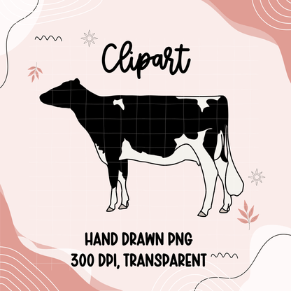 Holstein Show Cow clipart | Hand drawn - Western Petal Design