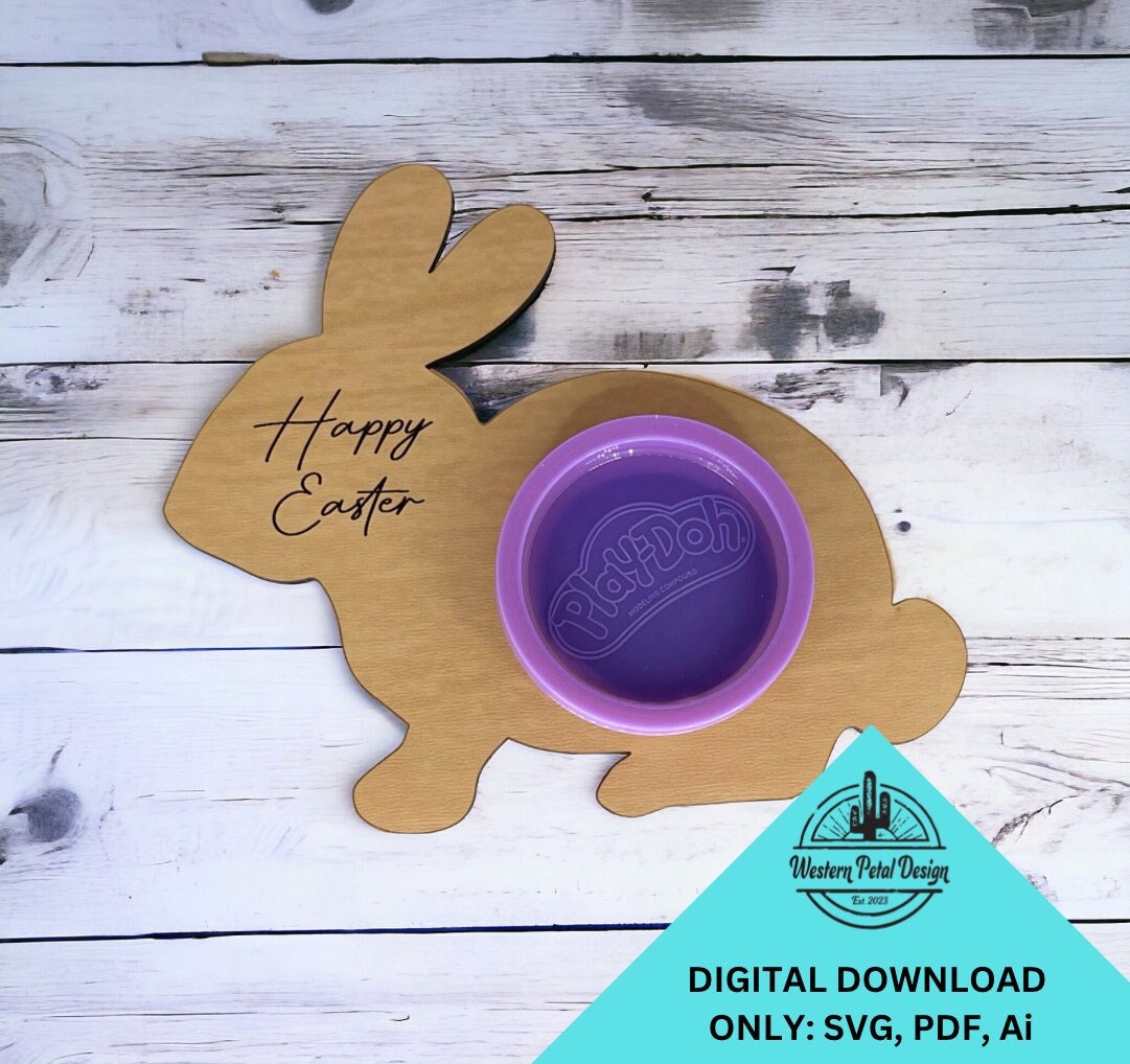 Easter Bunny Play Doh SVG File for Glowforge & Laser Cutters, Digital Download, Tested Design for Creative Projects