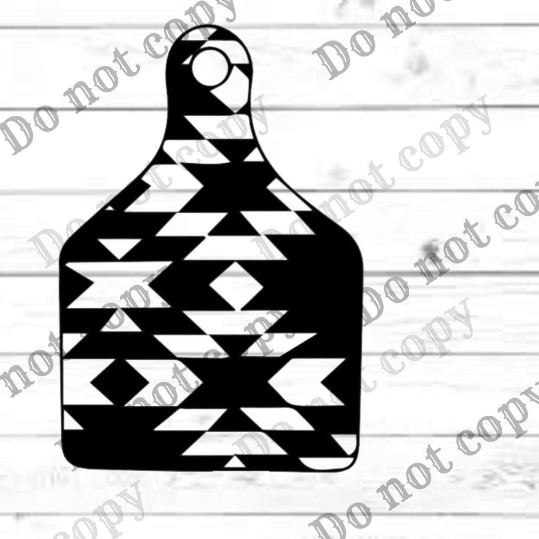 Aztec cow tag DIGITAL FILE livestock tag clipart svg pdf ai instant download laser