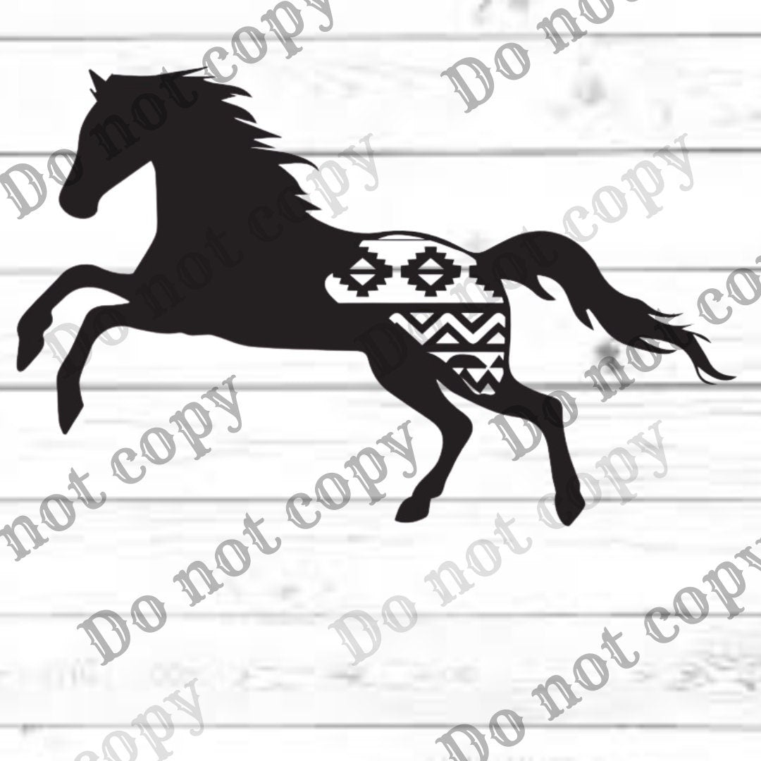 Aztec Western Horse Silhouette | Farmhouse Print (Digital Download)